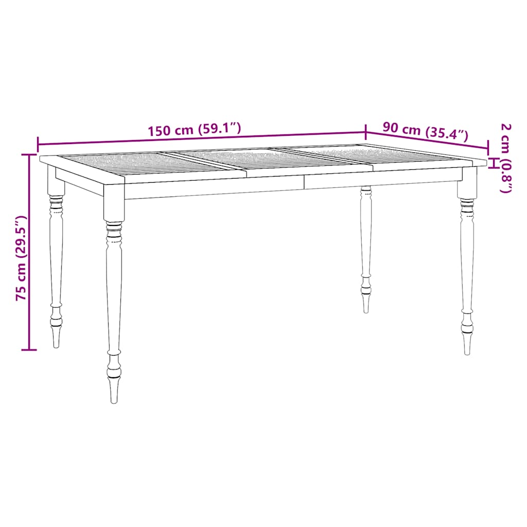 Folding Bar Table 90x65x105 cm Solid Wood Teak