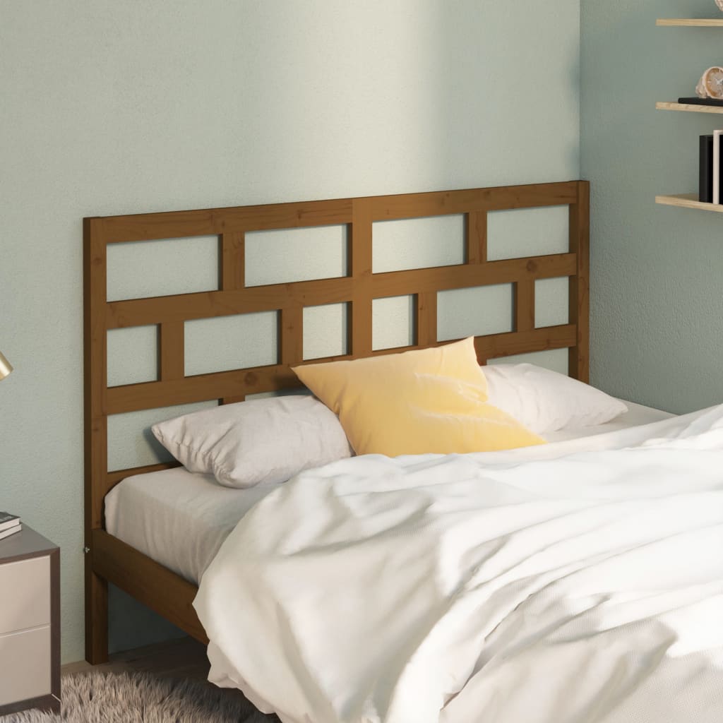 Bed Headboard Honey Brown 156x4x100 cm Solid Wood Pine