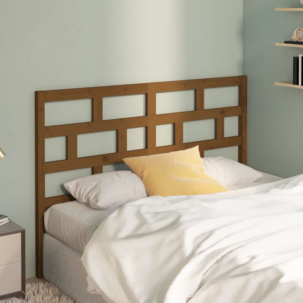 Bed Headboard Honey Brown 156x4x100 cm Solid Wood Pine