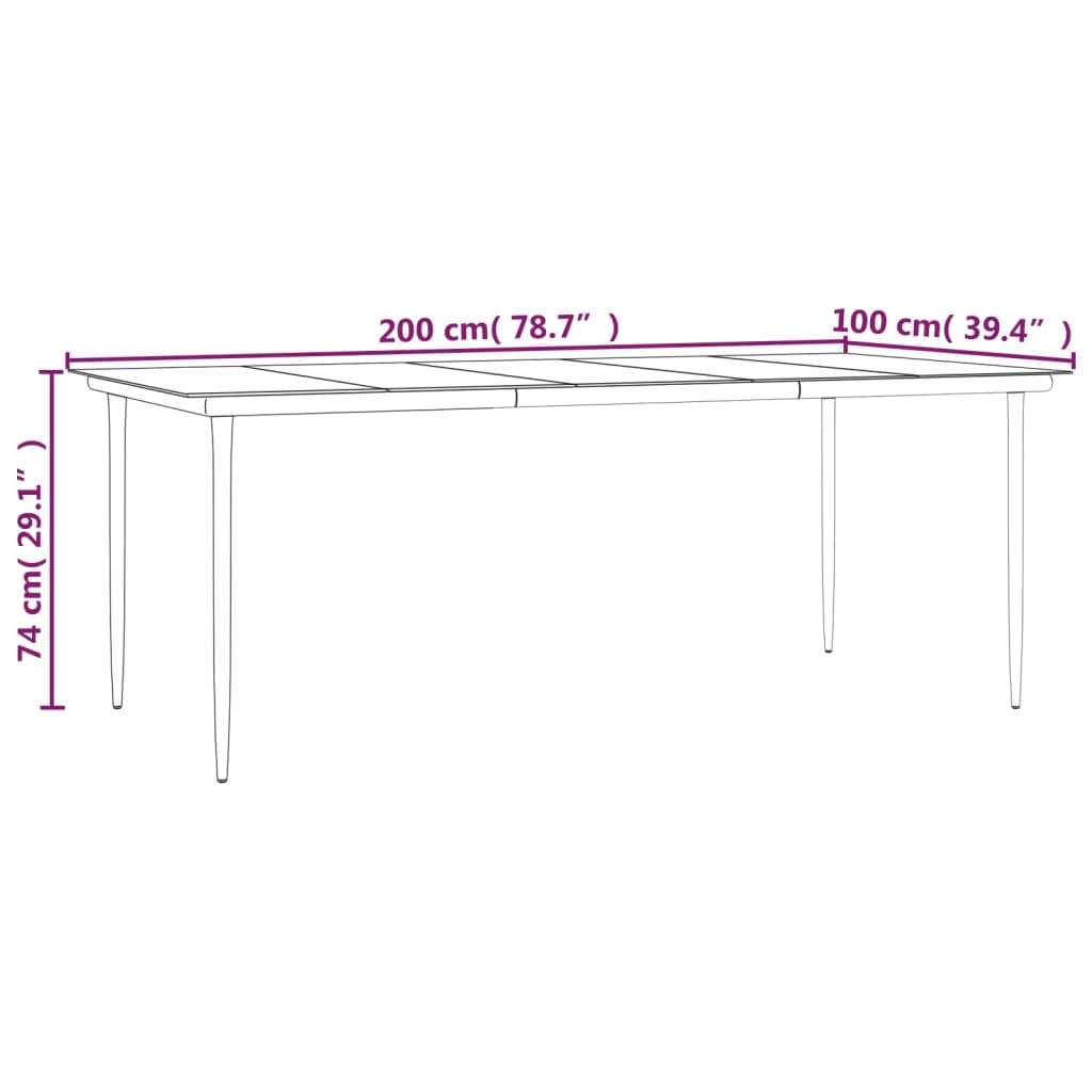 7 Piece Garden Dining Set Black PVC Rattan