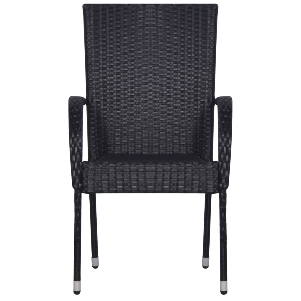 3 Piece Garden Dining Set Black