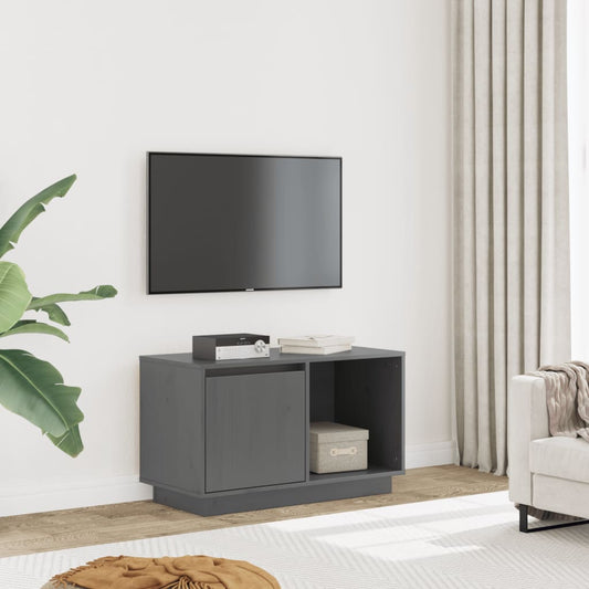 TV Cabinet Grey 74x35x44 cm Solid Wood Pine