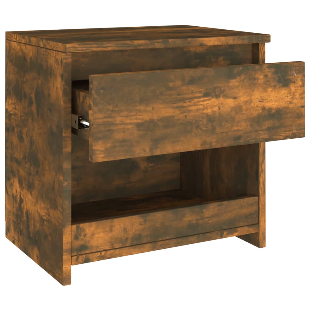 Bedside Cabinet Smoked Oak 40x30x39 cm Engineered Wood