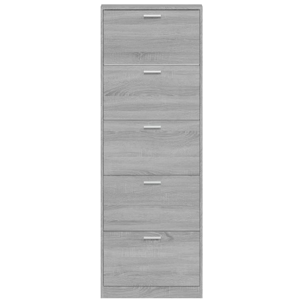 Shoe Cabinet Grey Sonoma 59x17x169 cm Engineered Wood