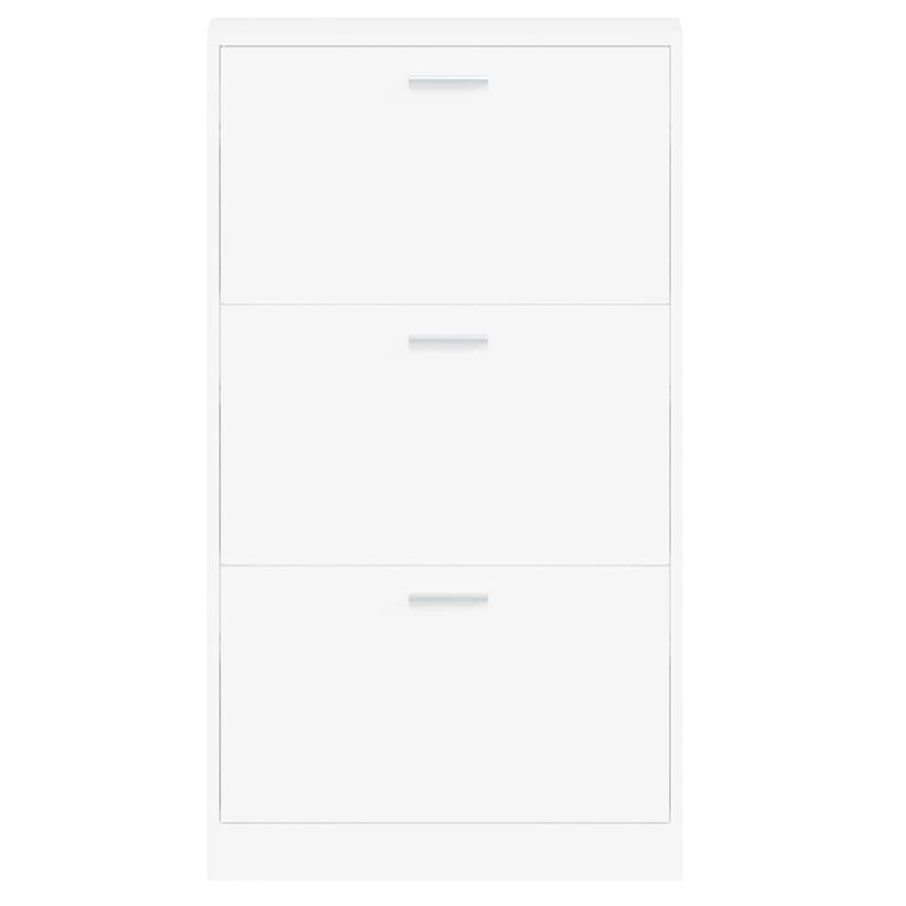 Shoe Cabinet White 59x17x108 cm Engineered Wood