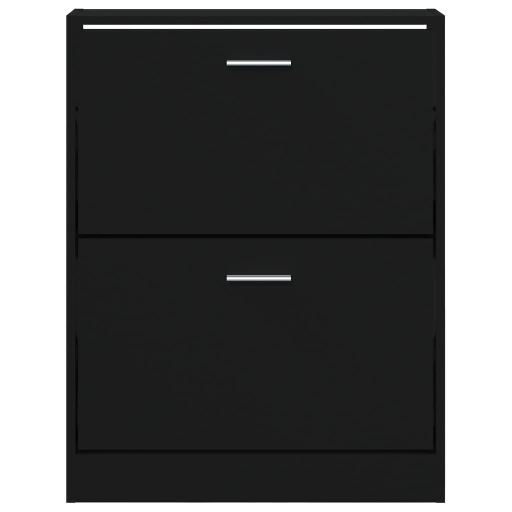 Shoe Cabinet Black 59x17x81 cm Engineered Wood