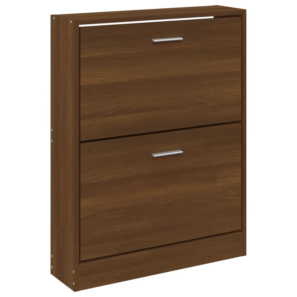 Shoe Cabinet Brown Oak 59x17x81 cm Engineered Wood