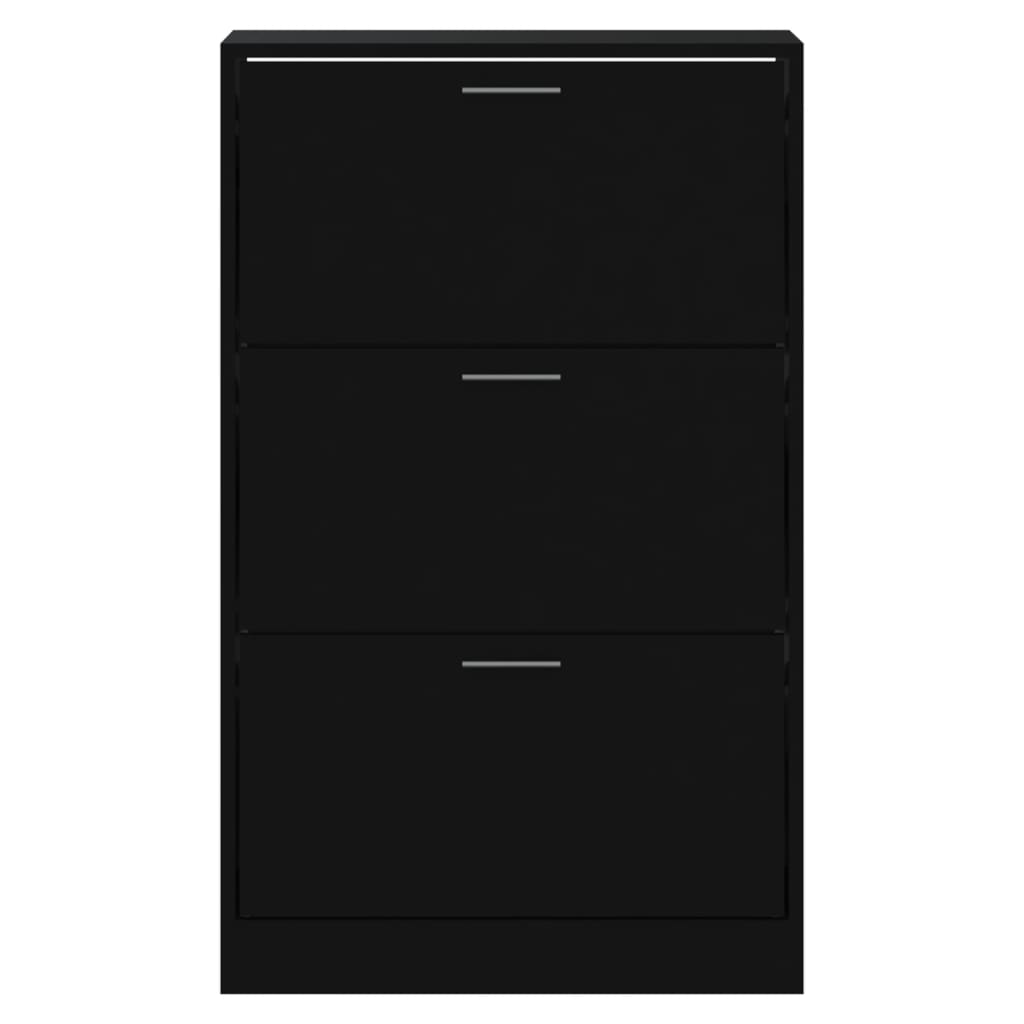 Shoe Cabinet Black 63x24x103 cm Engineered Wood