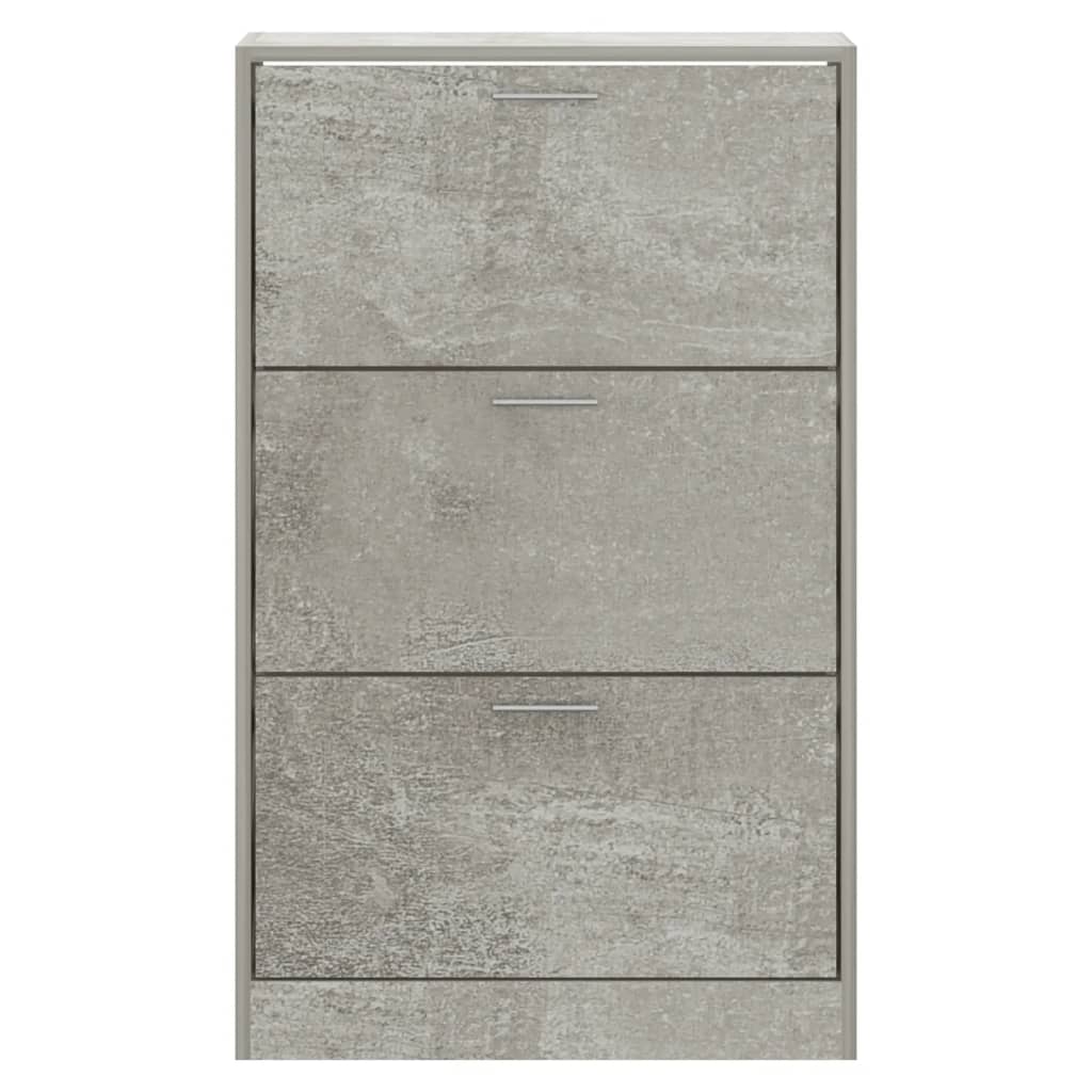 Shoe Cabinet Concrete Grey 63x24x103 cm Engineered Wood