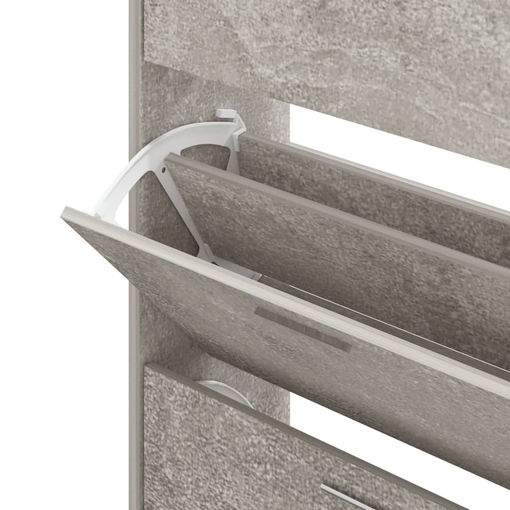 Shoe Cabinet Concrete Grey 63x24x103 cm Engineered Wood