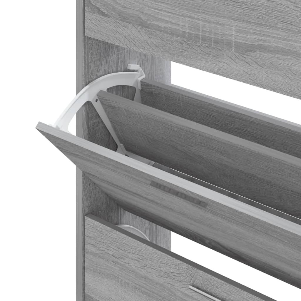 Shoe Cabinet Grey Sonoma 63x24x103 cm Engineered Wood