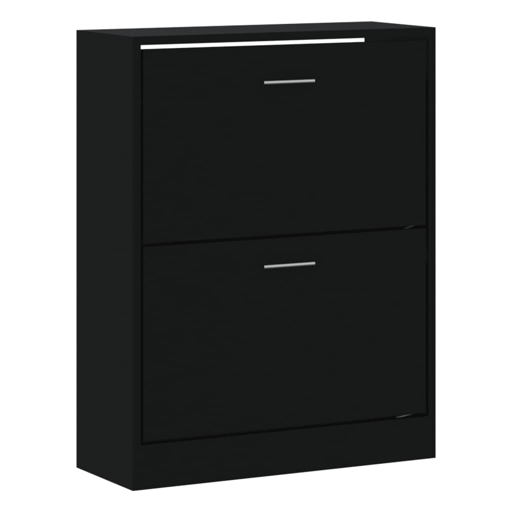 Shoe Cabinet Black 63x24x81 cm Engineered Wood