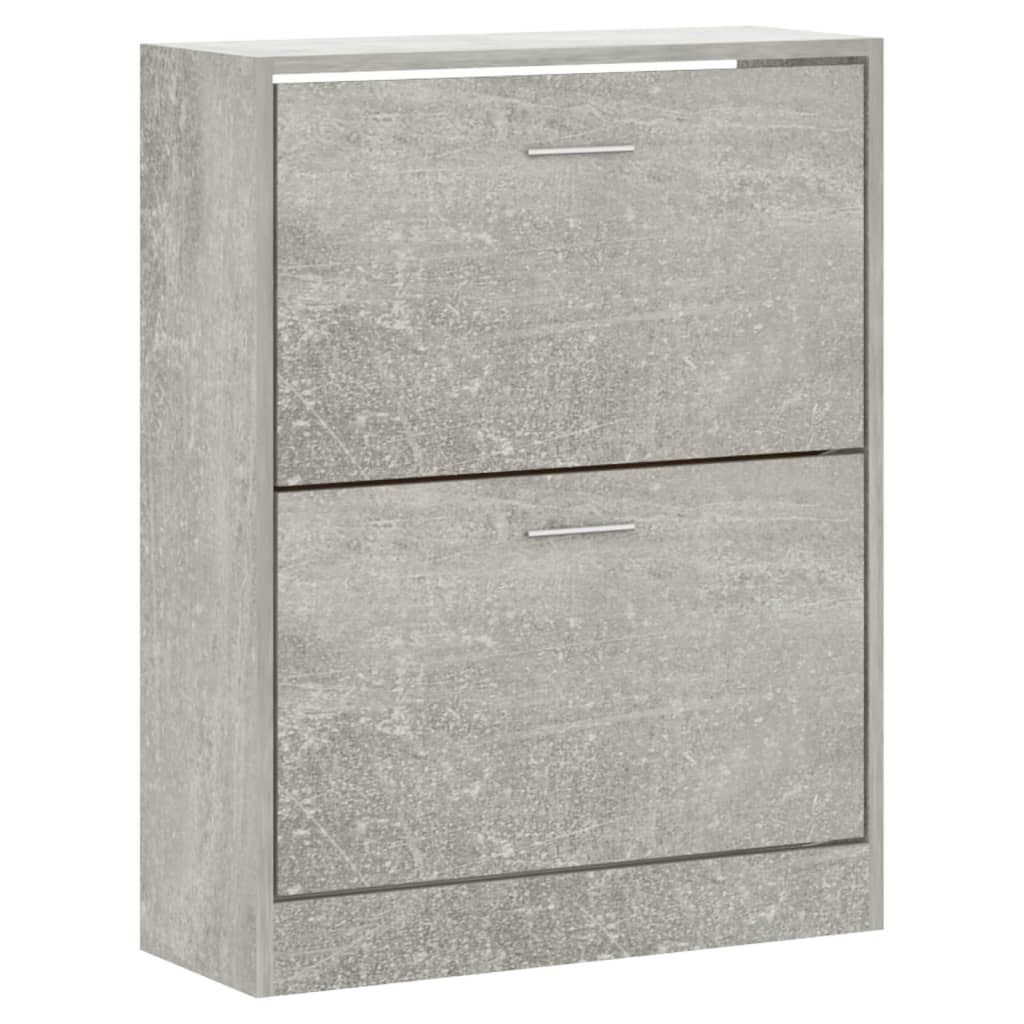 Shoe Cabinet Concrete Grey 63x24x81 cm Engineered Wood