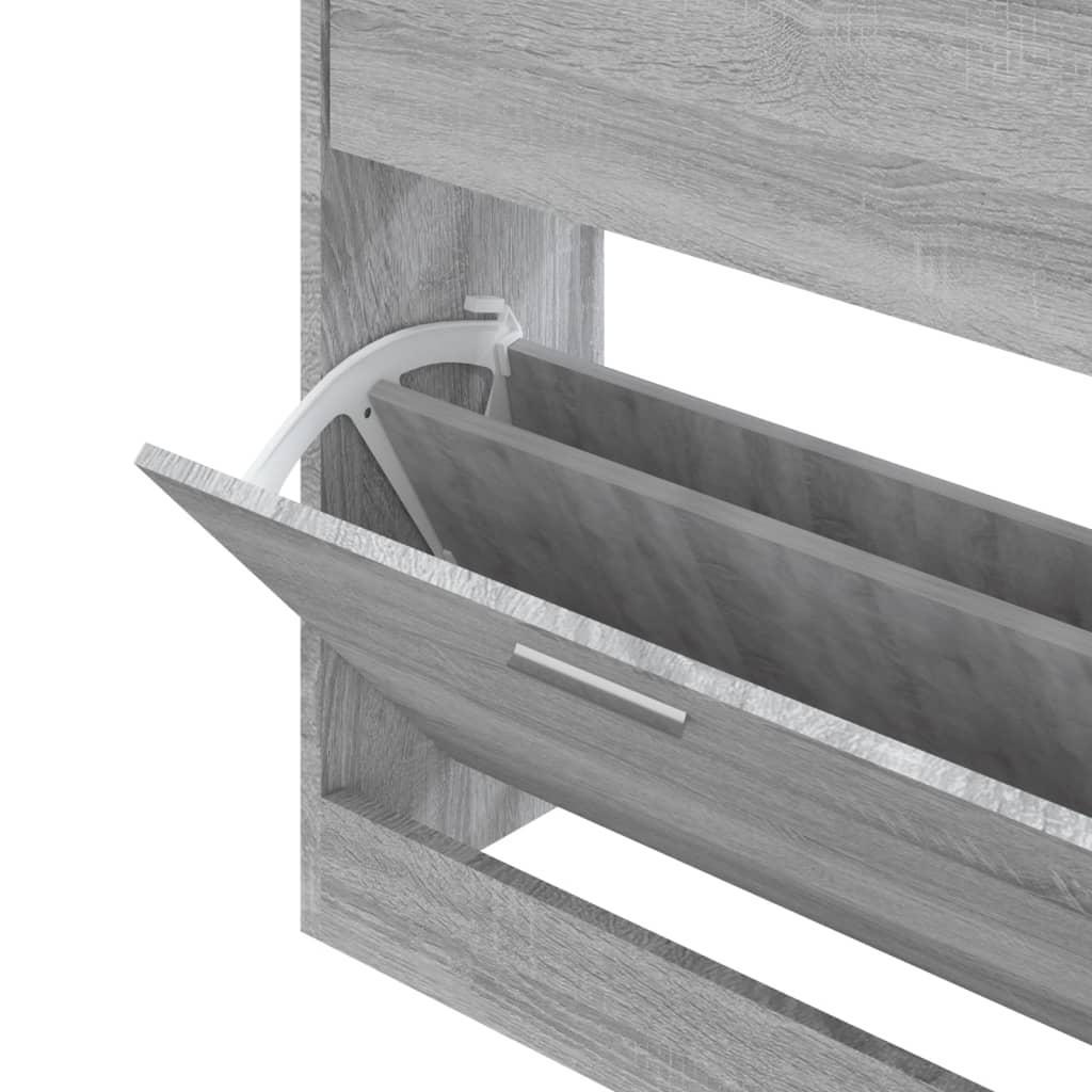 Shoe Cabinet Grey Sonoma 63x24x81 cm Engineered Wood