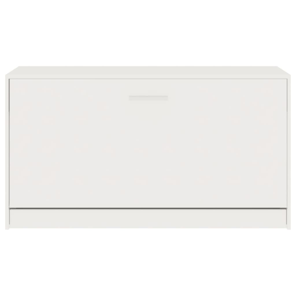 Shoe Bench High Gloss White 80x24x45 cm Engineered Wood