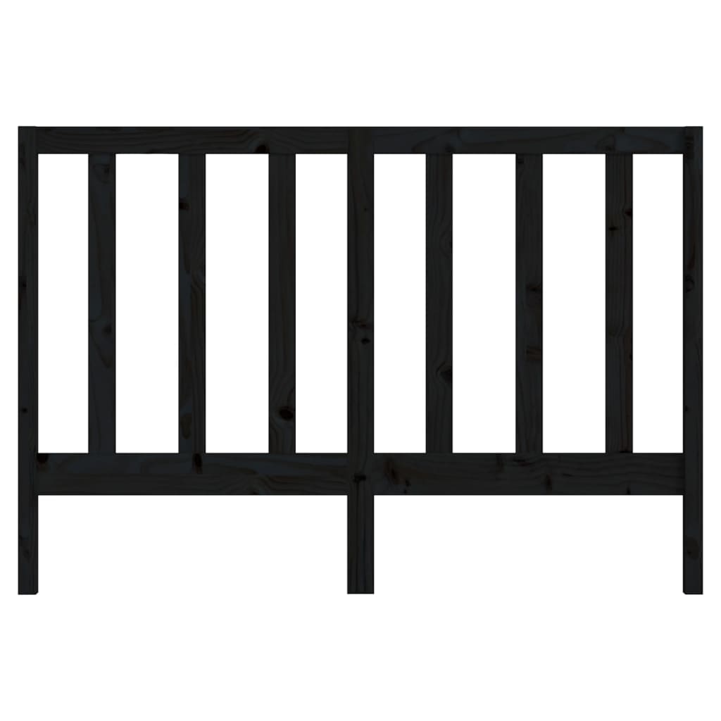 Bed Headboard Black 156x4x100 cm Solid Wood Pine