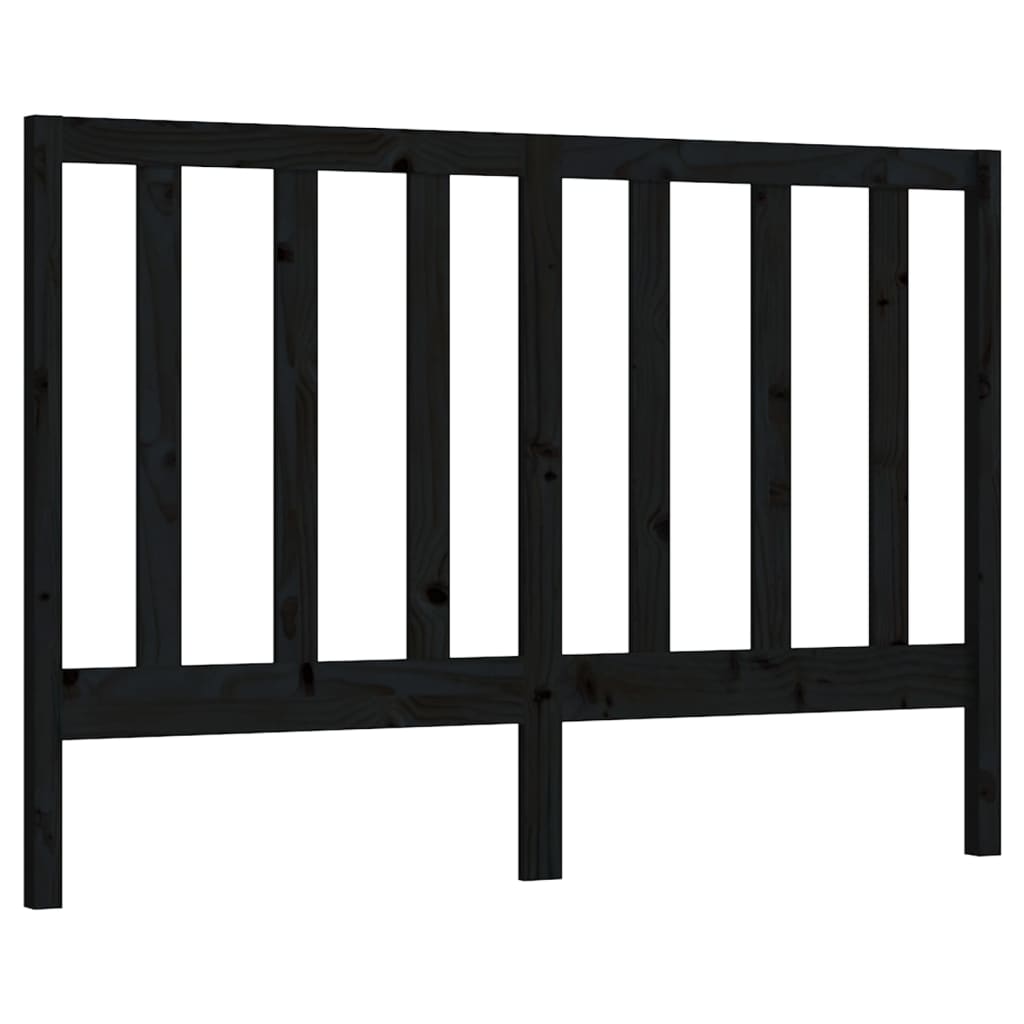 Bed Headboard Black 166x4x100 cm Solid Wood Pine