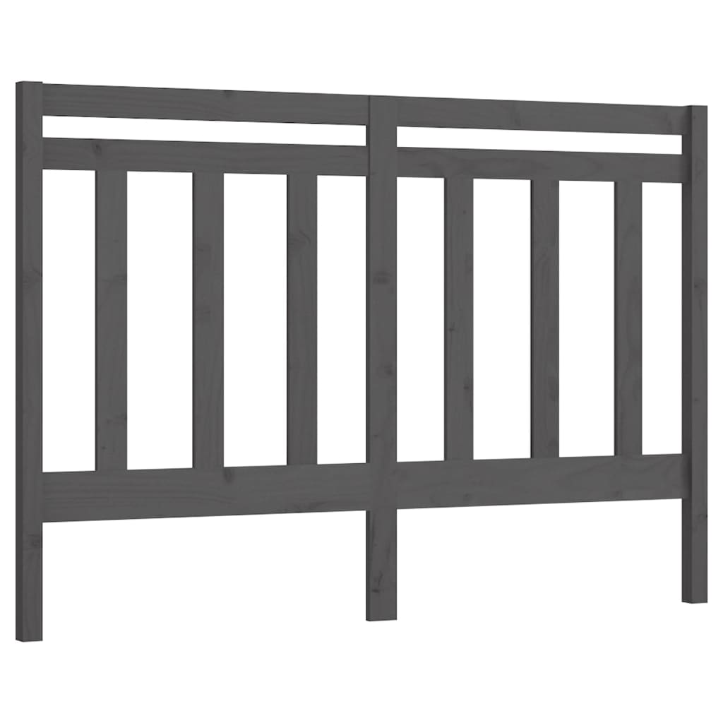 Bed Headboard Grey 141x4x100 cm Solid Wood Pine
