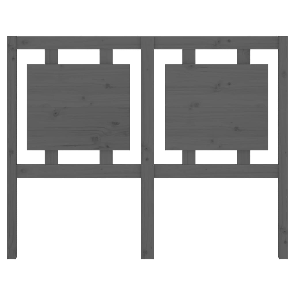 Bed Headboard Grey 125.5x4x100 cm Solid Pine Wood