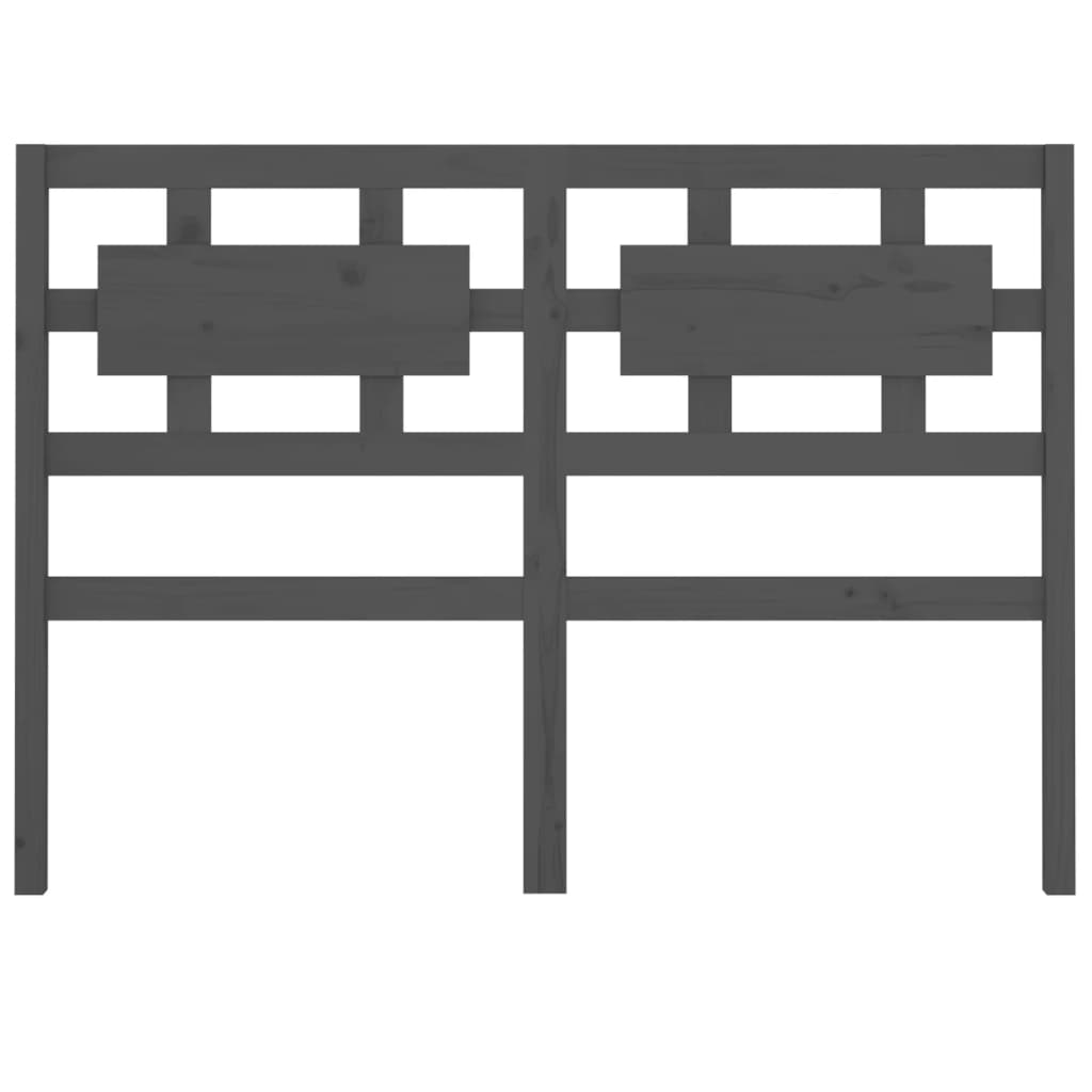 Bed Headboard Grey 125.5x4x100 cm Solid Wood Pine