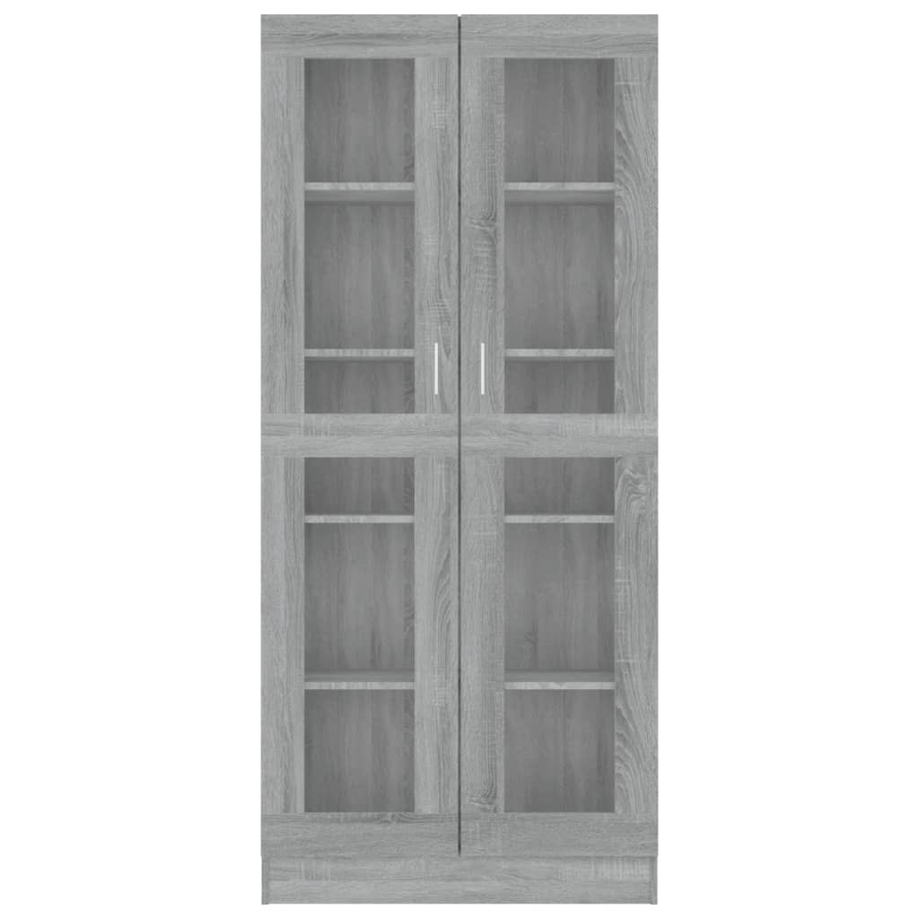 Vitrine Cabinet Grey Sonoma 82.5x30.5x185 cm Engineered Wood
