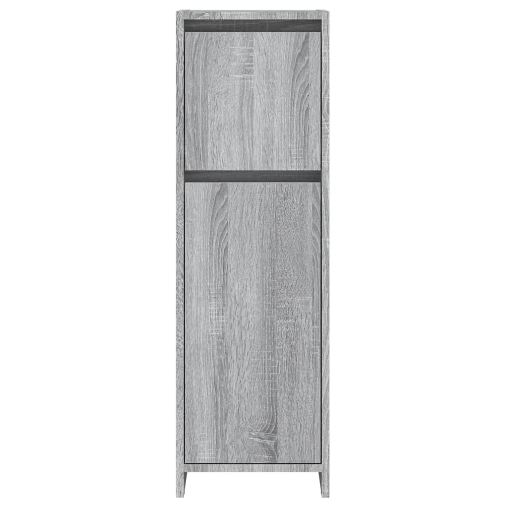 Bathroom Cabinet Grey Sonoma 30x30x95 cm Engineered Wood