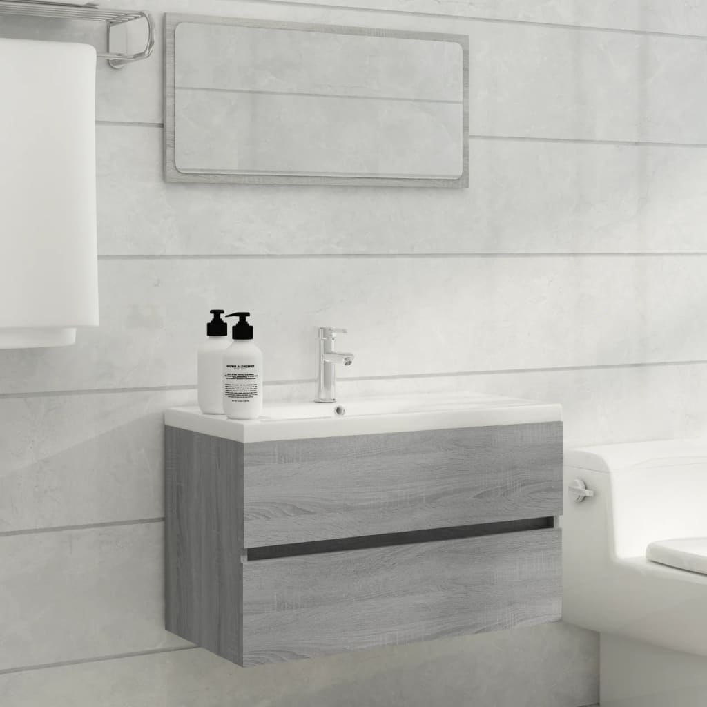 Sink Cabinet Grey Sonoma 80x38.5x45 cm Engineered Wood
