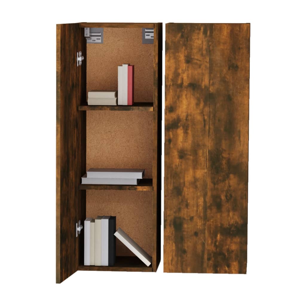 TV Cabinets 2 pcs Smoked Oak 30.5x30x90 cm Engineered Wood