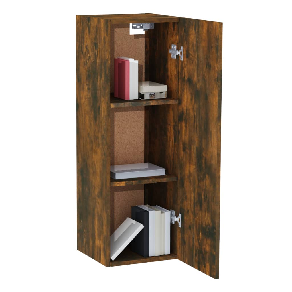 TV Cabinets 2 pcs Smoked Oak 30.5x30x90 cm Engineered Wood