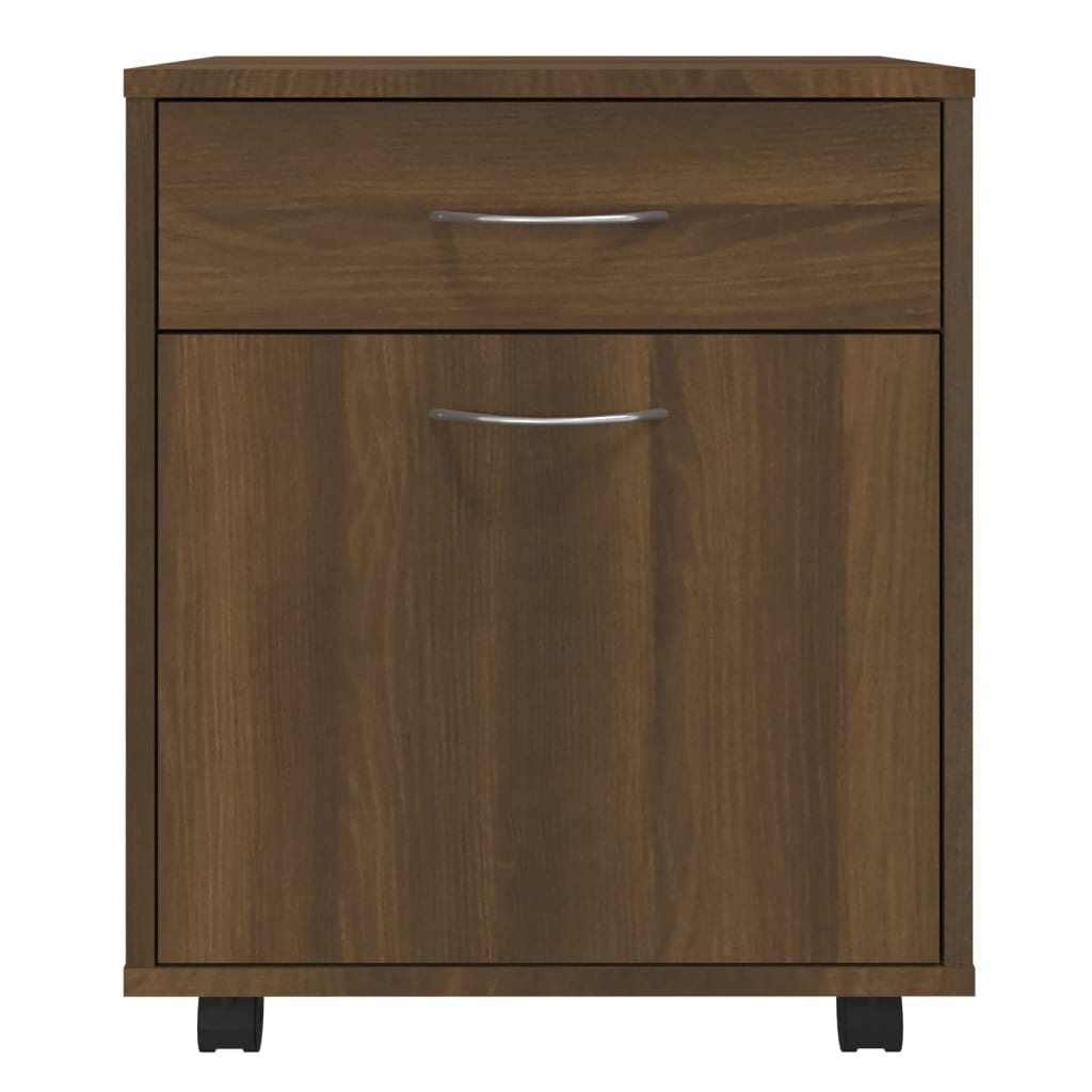 Rolling Cabinet Brown Oak 45x38x54 cm Engineered Wood