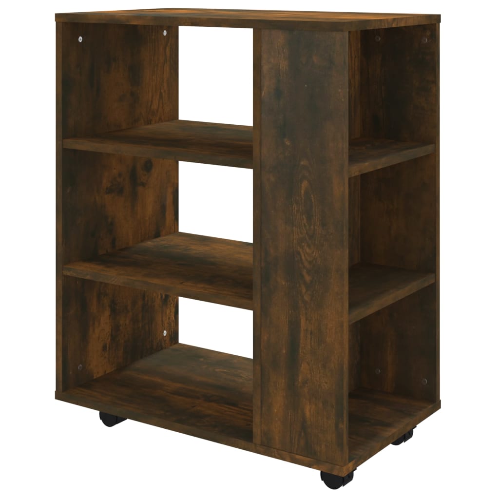 Rolling Cabinet Smoked Oak 60x35x75 cm Engineered Wood