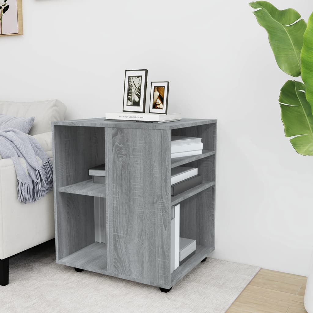 Rolling Cabinet Grey Sonoma 60x53x72 cm Engineered Wood