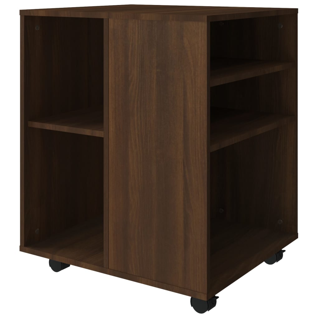 Rolling Cabinet Brown Oak 60x53x72 cm Engineered Wood