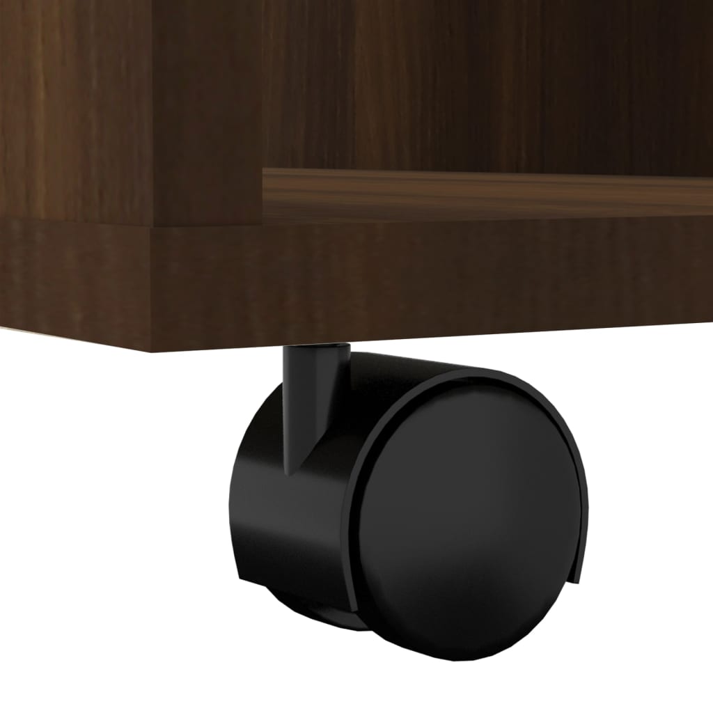 Rolling Cabinet Brown Oak 60x53x72 cm Engineered Wood