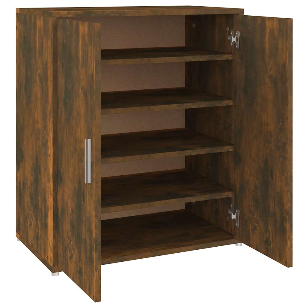 Shoe Cabinet Smoked Oak 60x35x70 cm Engineered Wood