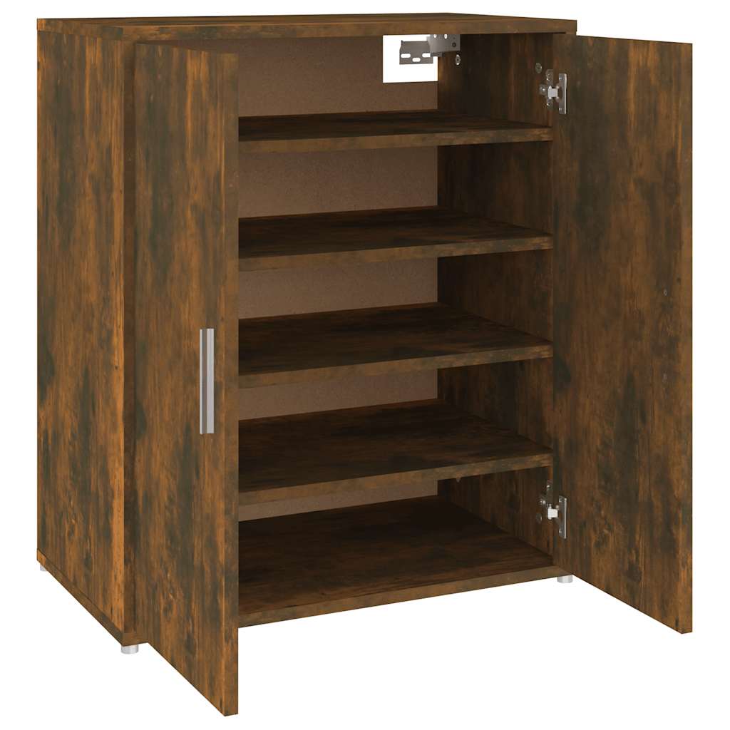 Shoe Cabinet Smoked Oak 60x35x70 cm Engineered Wood