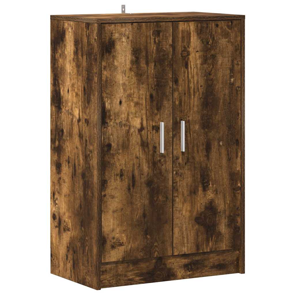 Shoe Cabinet Smoked Oak 60x35x92 cm Engineered Wood