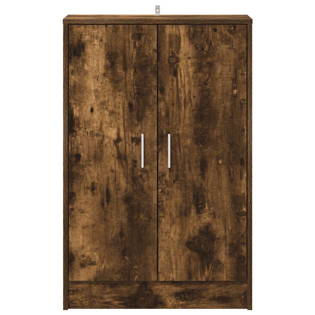 Shoe Cabinet Smoked Oak 60x35x92 cm Engineered Wood