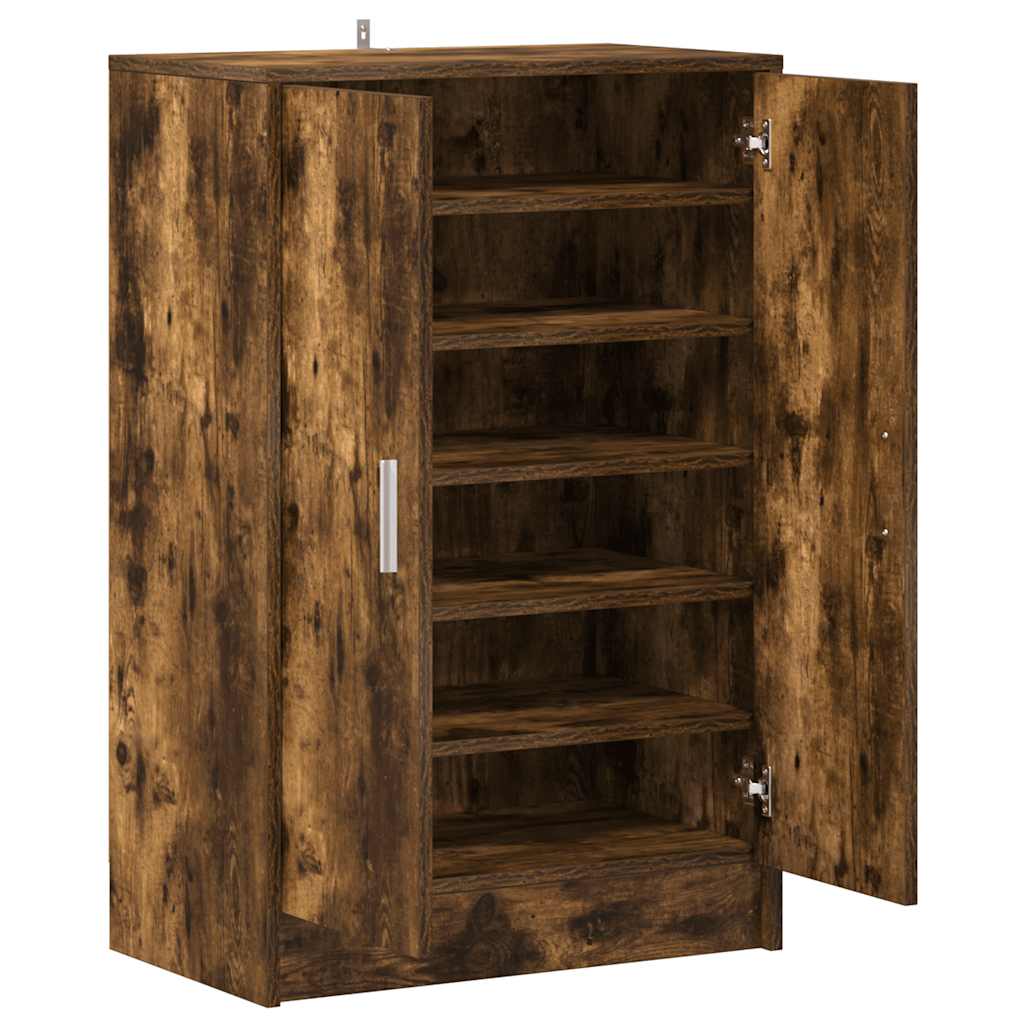 Shoe Cabinet Smoked Oak 60x35x92 cm Engineered Wood
