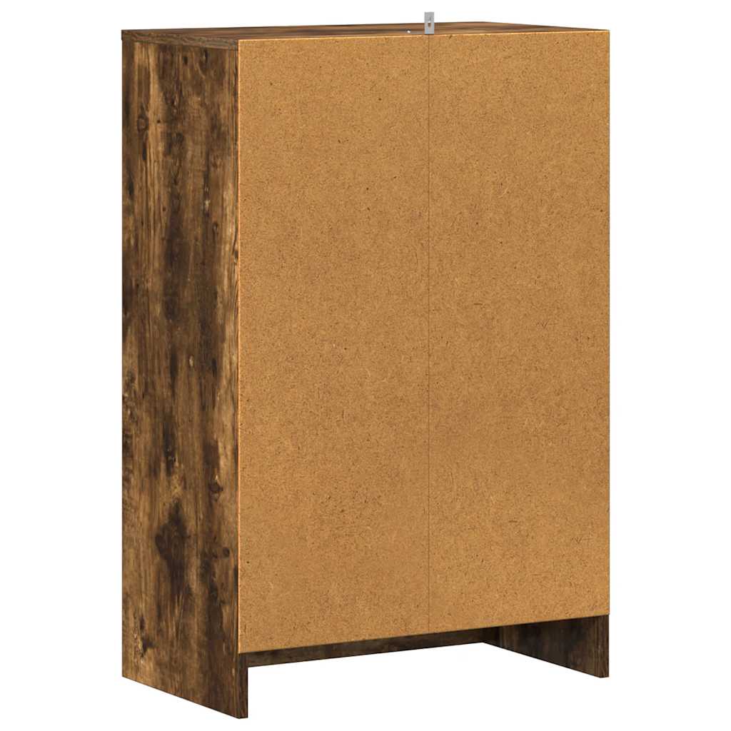 Shoe Cabinet Smoked Oak 60x35x92 cm Engineered Wood