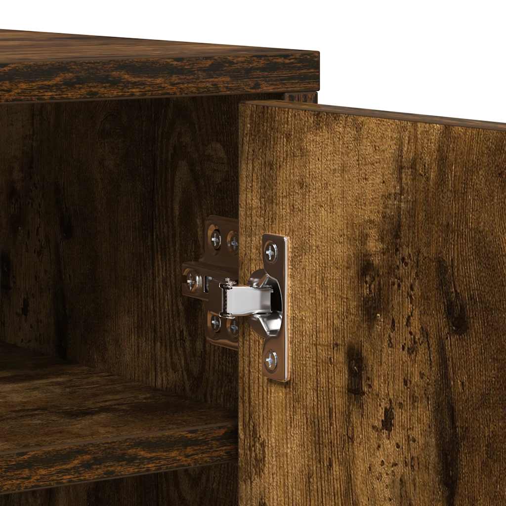 Shoe Cabinet Smoked Oak 60x35x92 cm Engineered Wood
