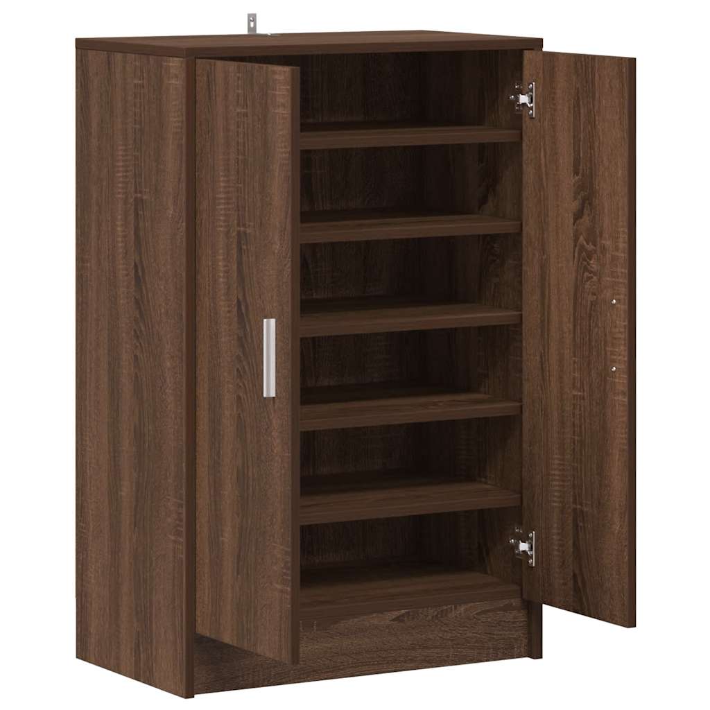 Shoe Cabinet Brown Oak 60x35x92 cm Engineered Wood