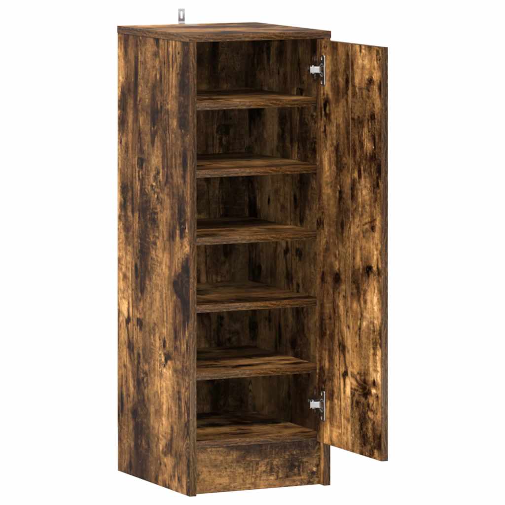 Shoe Cabinet Smoked Oak 32x35x92 cm Engineered Wood