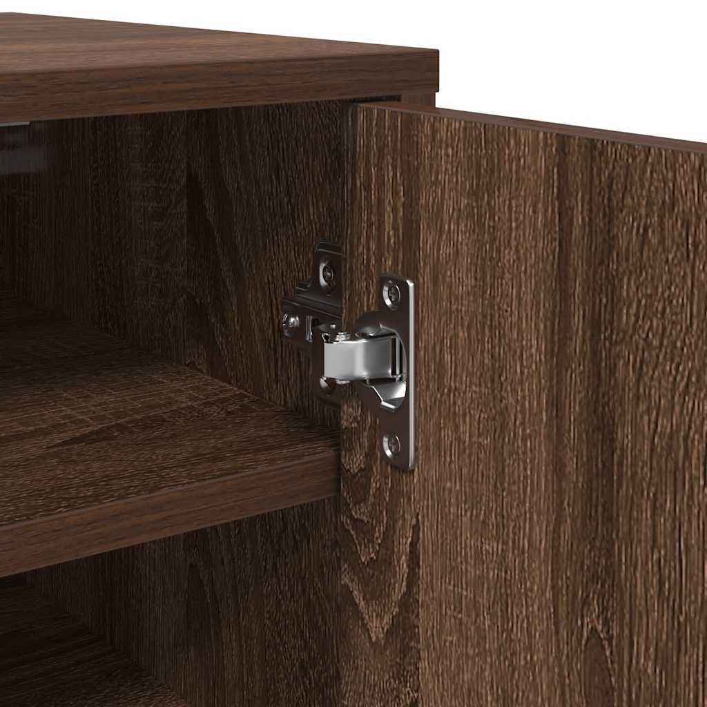 Shoe Cabinet Brown Oak 32x35x92 cm Engineered Wood