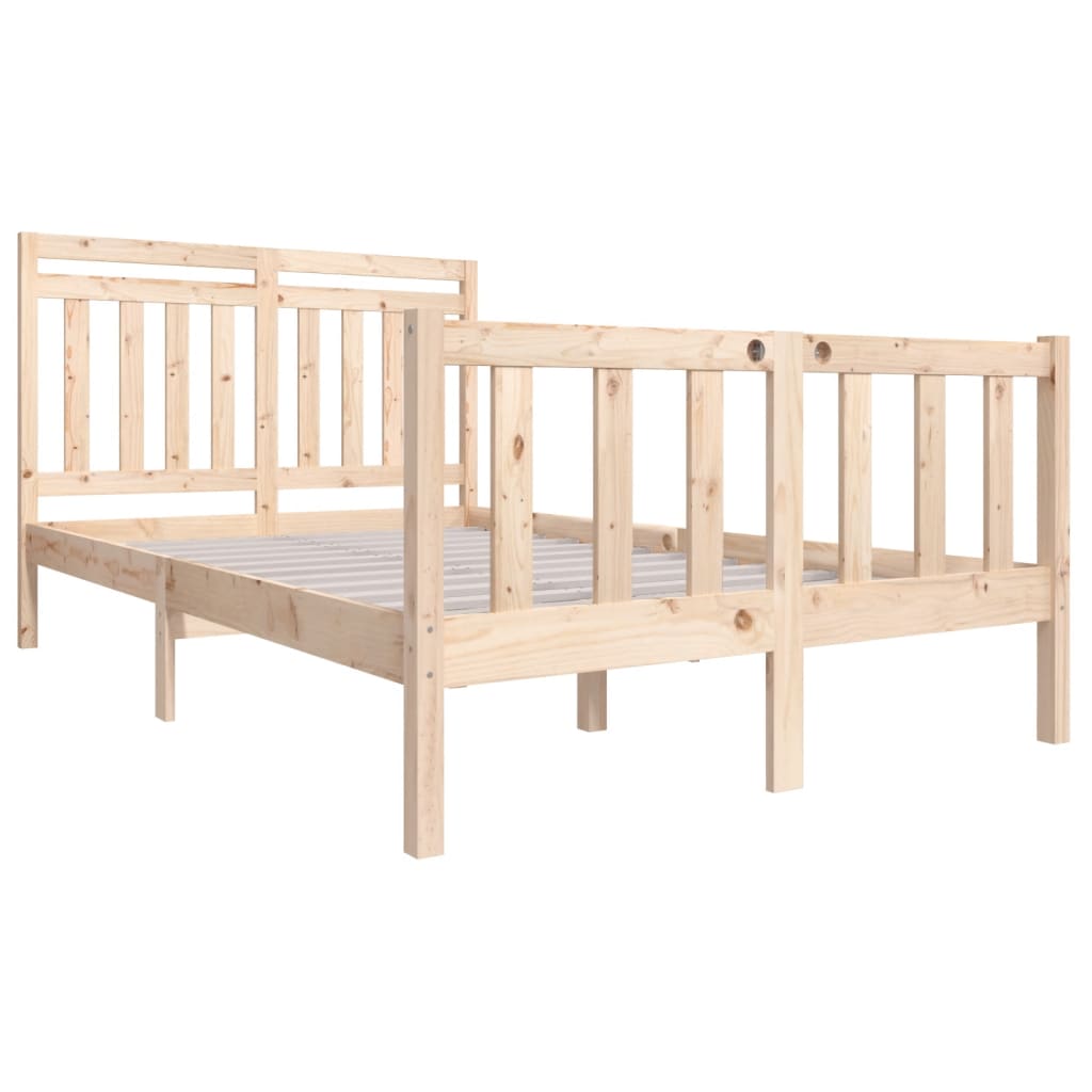 Bed Frame without Mattress Double Solid Wood