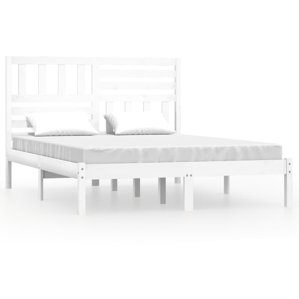 Bed Frame without Mattress White 120x190 cm Small Double Solid Wood Pine