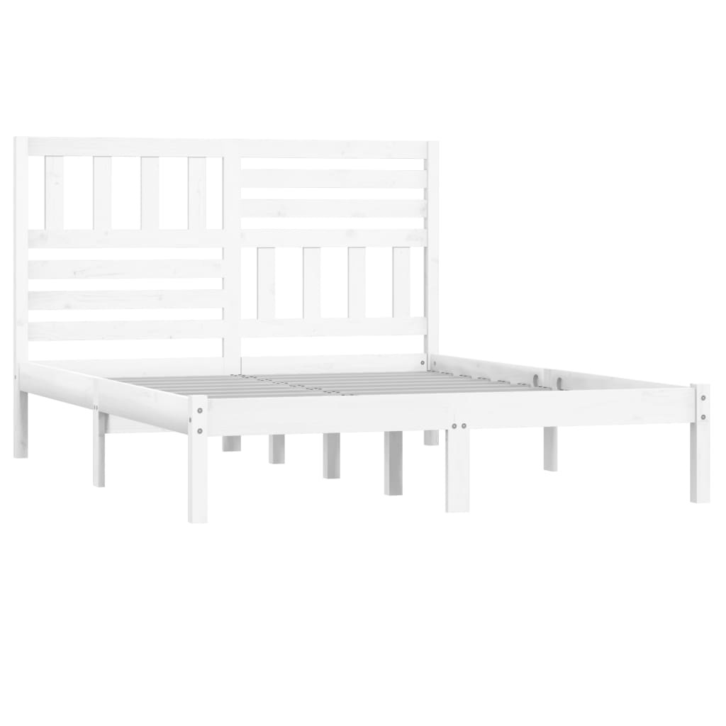 Bed Frame without Mattress White 120x190 cm Small Double Solid Wood Pine