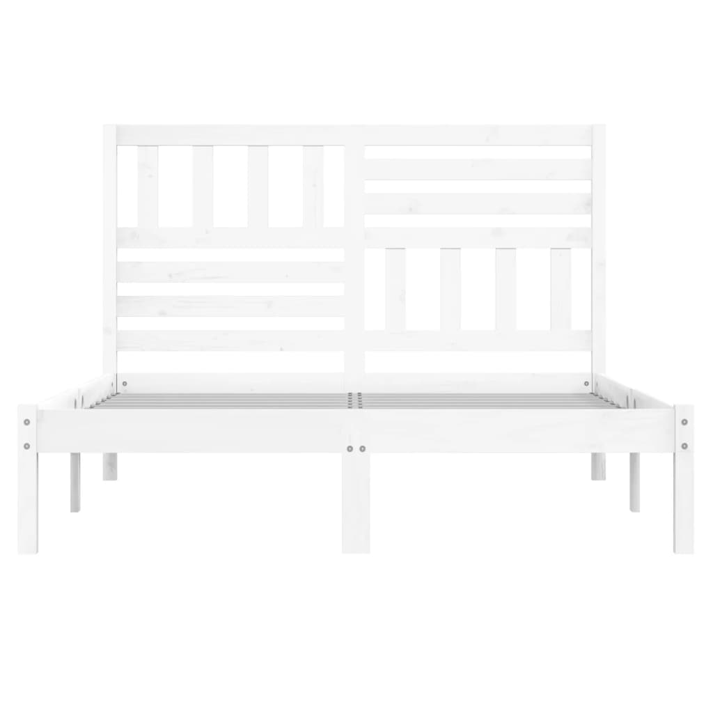 Bed Frame without Mattress White 120x190 cm Small Double Solid Wood Pine