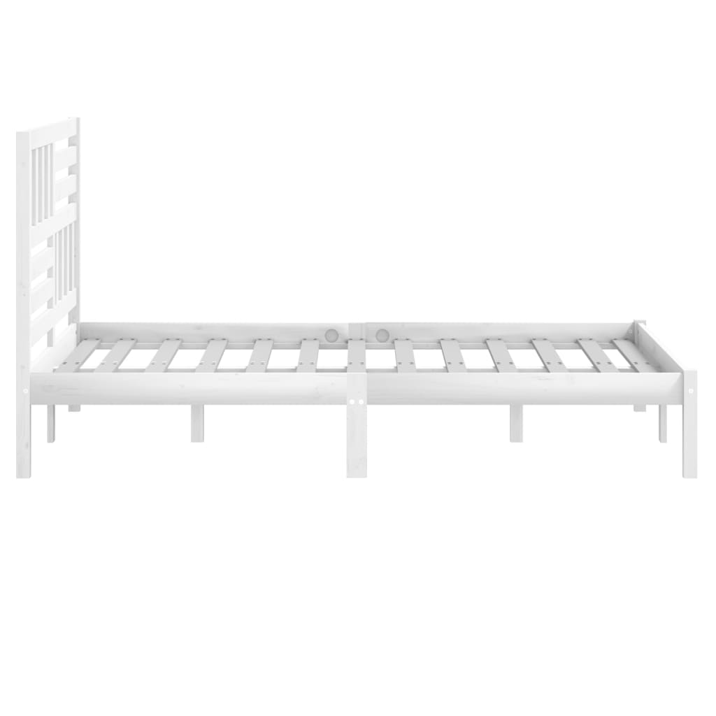 Bed Frame without Mattress White 120x190 cm Small Double Solid Wood Pine