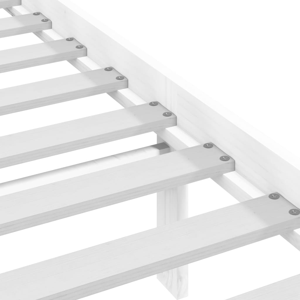 Bed Frame without Mattress White 120x190 cm Small Double Solid Wood Pine